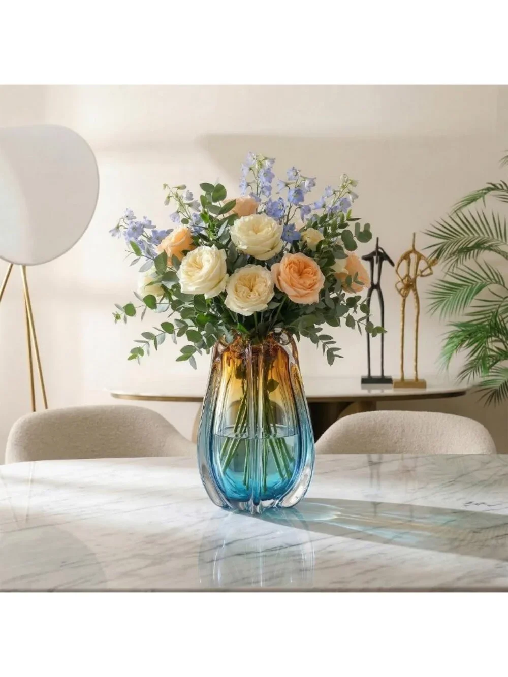 Unique Hand Blown Glass Vase, 9.45